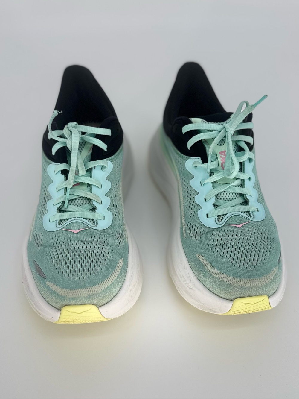 Hoka Women's Mint Green and Pink Running Shoes Size 11 - Picture 4 of 8